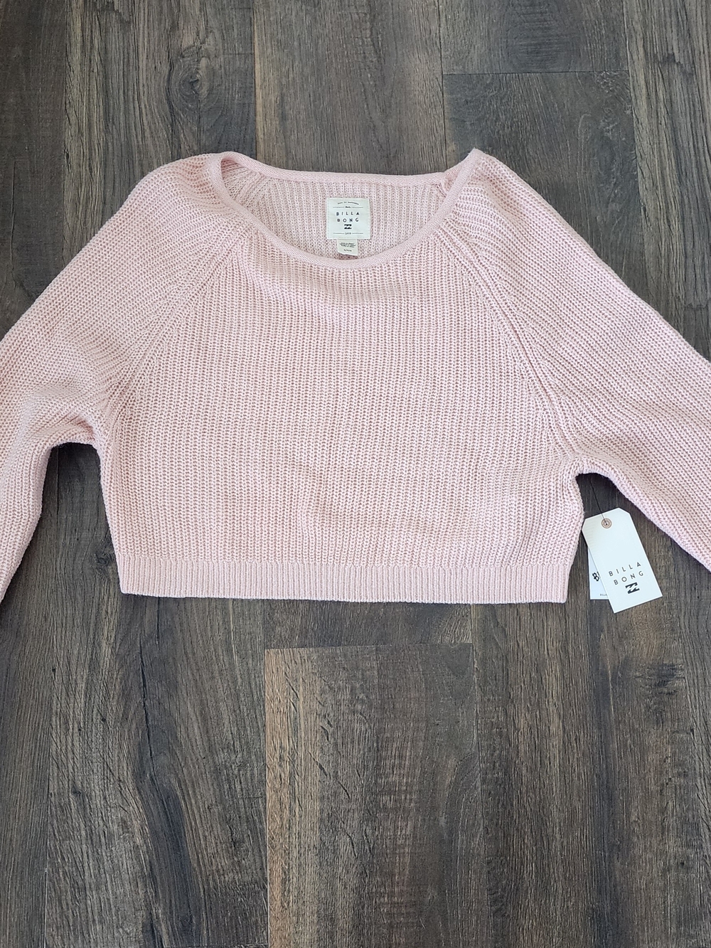 Billabong Pale Peach Ribbed Knit Crop Top